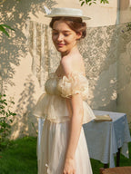 Whipped Cream Ruffle Sheer Top