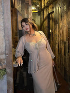 Curvy Fairytale Lace Trim Dress