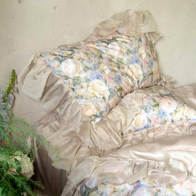Blossom Garden Soft Pastel Ruffle Bedding Set