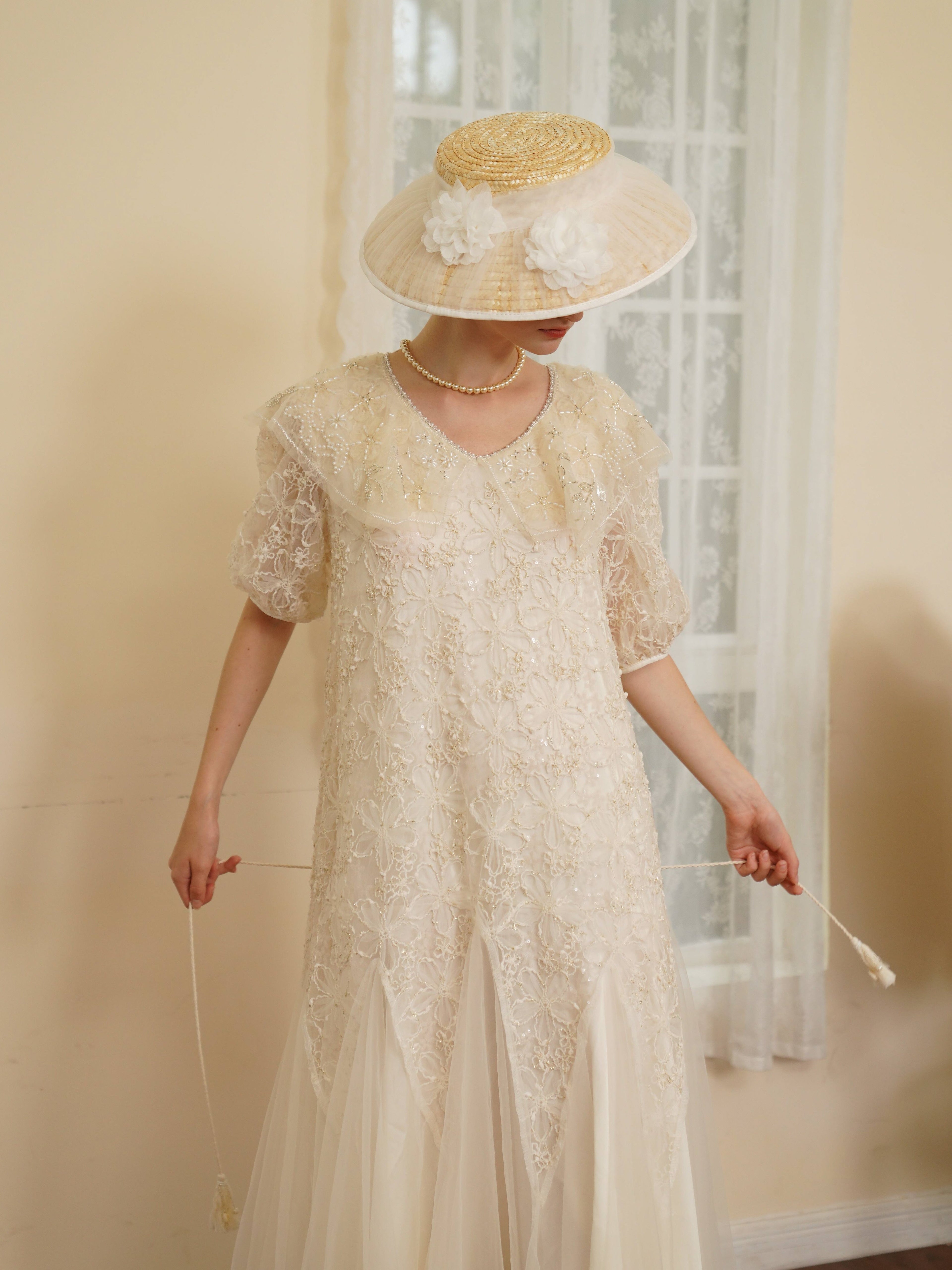 Ivory Lace Garden Waltz Dress