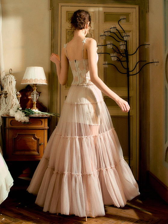 Ivory Blossom Lace Corset & Tulle Skirt