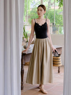 Black Blossom Bodice Two-Tone Dress