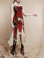 Golden Bloom Mermaid Slip Dress