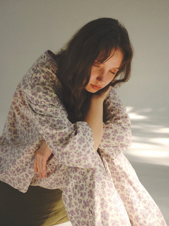 Lavender Bloom Cotton Pajama Set