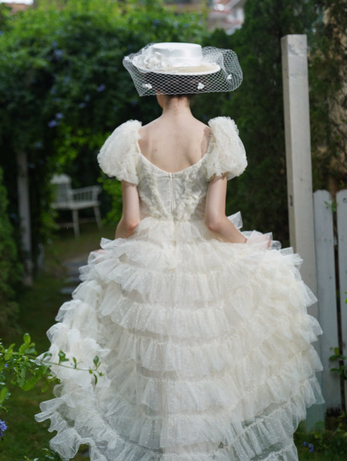 Ivory Princess Garden Ruffle Dress