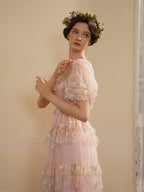 Blooming Ruffle Pink Tulle Dress
