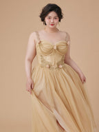 Golden Blossom Corset Dress