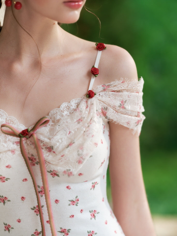 Rosebud Lace Garden Mini Dress