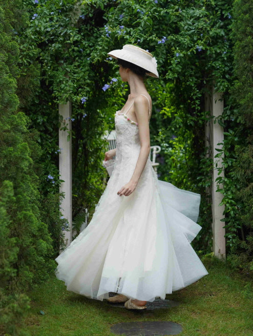 Garden Lace Bloom White Dress