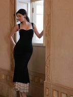 Midnight Elegance Tiered Hem Dress