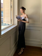 Midnight Ruffle Neckline Dress
