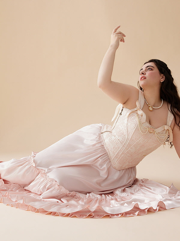 Blush Garden Rose Corset & Tiered Skirt