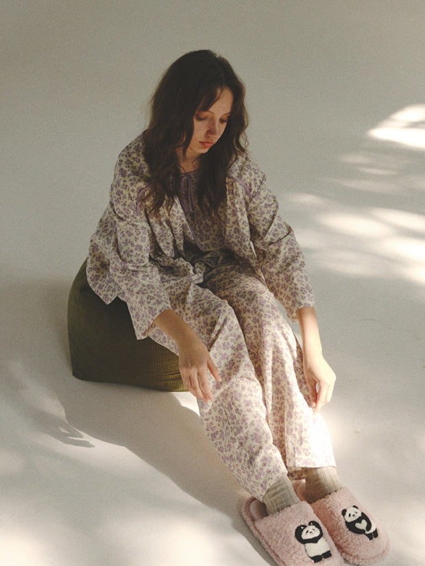 Lavender Bloom Cotton Pajama Set