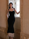 Midnight Elegance Tiered Hem Dress