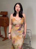 Plus Size Watercolor Garden Rose Dress