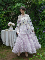 Whimsical Cloud Ruffle Skirt