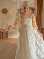 Floral Sleeves Enchanted Garden Bloom Dress