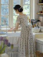 Blue Garden Vintage Lace Dress