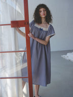 Blue Lace Ribbon Nightgown