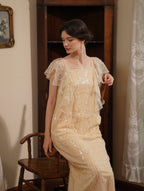 Golden Hour Sequin Mesh Slip Dress