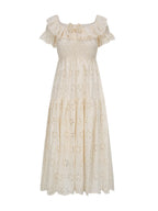 Ruffle Neckline Vintage Daisy Garden Dress