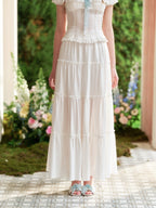 Blue Ribbon Garden White Top & Tiered Skirt