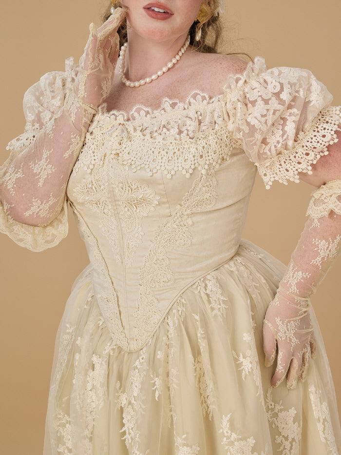 Royal Ivory Lace Ball Gown