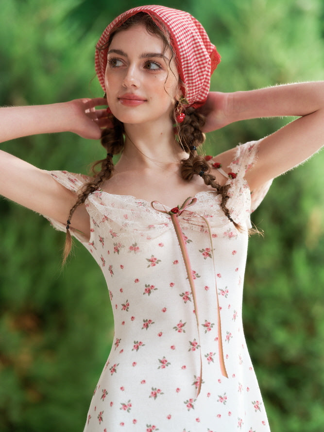 Rosebud Lace Garden Mini Dress