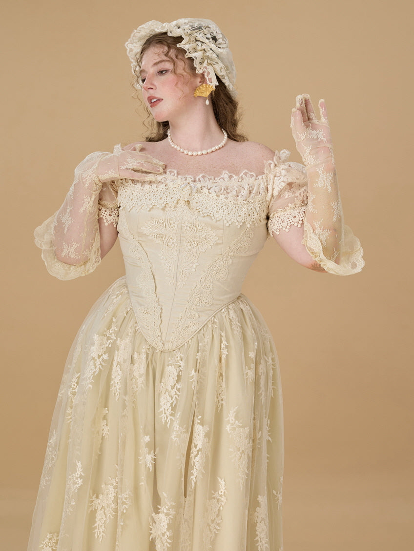 Royal Ivory Lace Ball Gown