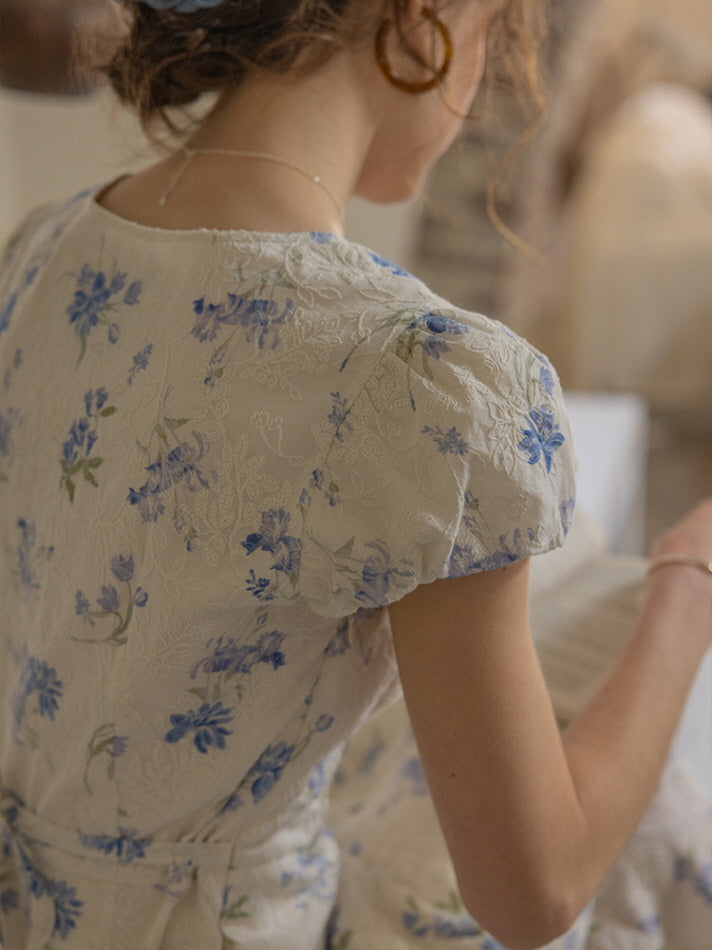Blue Blossom Vintage Lace Dress