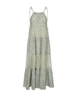 Pastel Green Floral Two-Piece Set – Sheer Cardigan & Tiered Dress