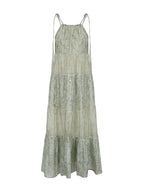 Pastel Green Floral Two-Piece Set – Sheer Cardigan & Tiered Dress