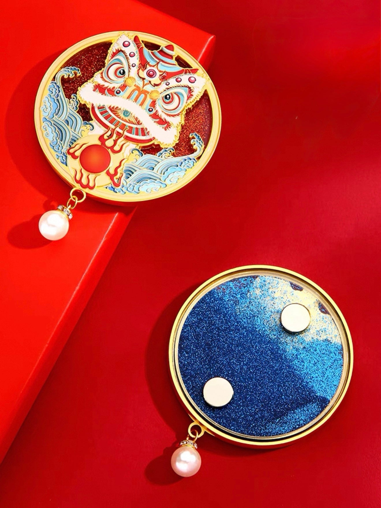 Festive Lions Fridge Magnet