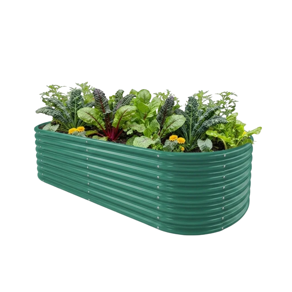 set of 10 — 24-inch tall oval galvanized metal raised garden bed, 6 by 3 feet — view 8