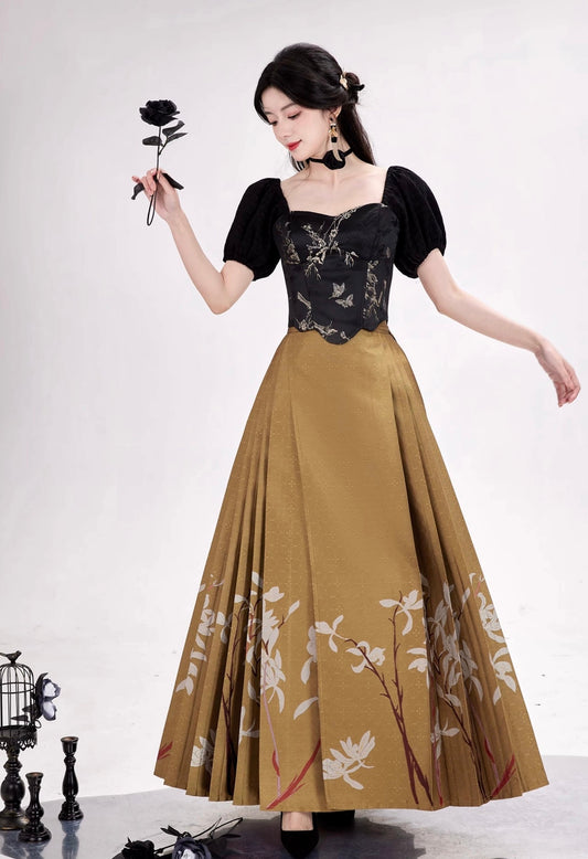 Ming Dynasty Modern Hanfu, Mamianqun, Flower Affair 兰若