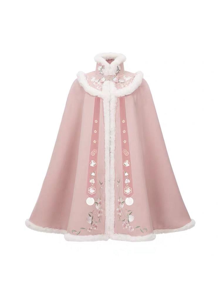 Spring Autumn Hanfu Cape, Pink