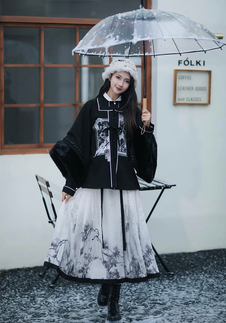 Ming Dynasty Modern Hanfu, Mamianqun, Picturesque (Preorder)
