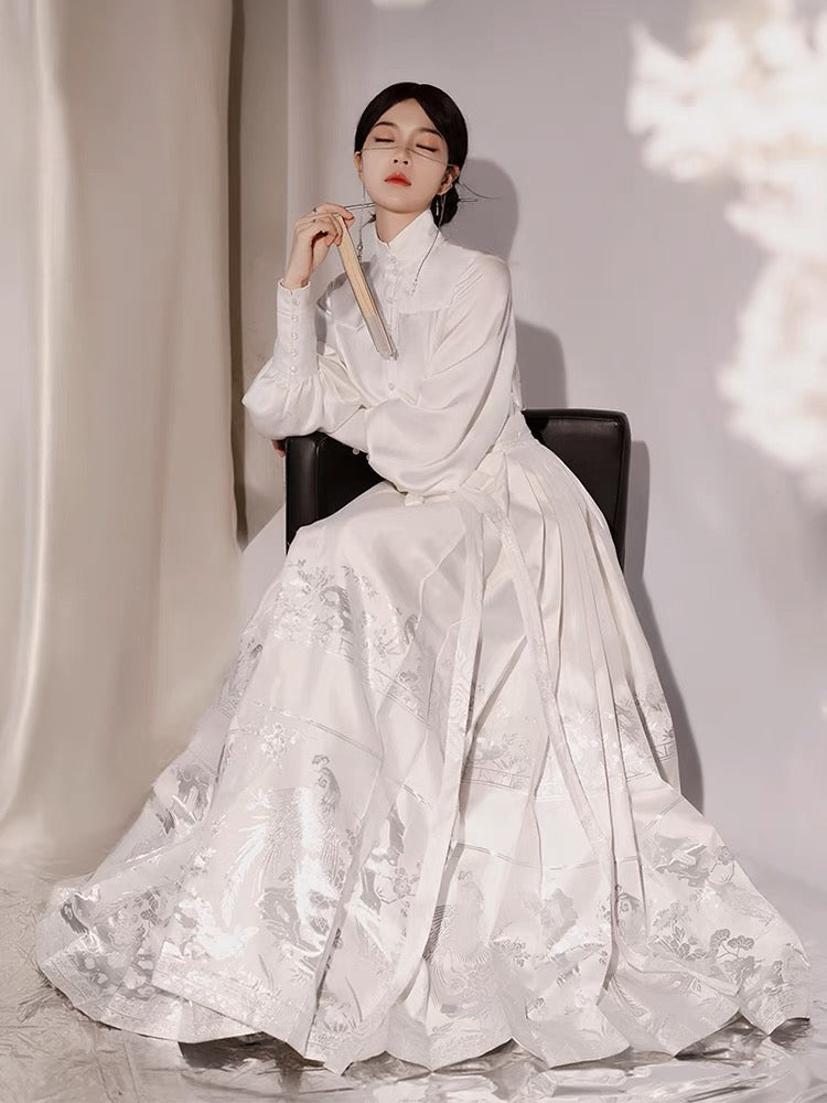 Ming Dynasty Modern Hanfu, Mamianqun, Chrome (Preorder)