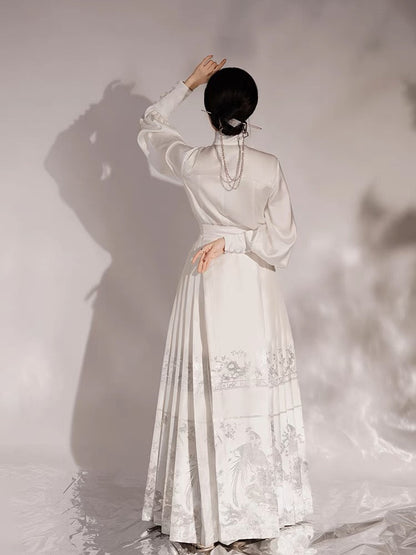 Ming Dynasty Modern Hanfu, Mamianqun, Chrome (Preorder)
