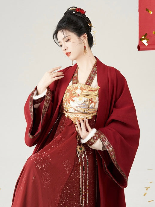 Tang Dynasty Hanfu, Heziqun, Modern Dress, Flower Fireworks 花焰 (Preorder)