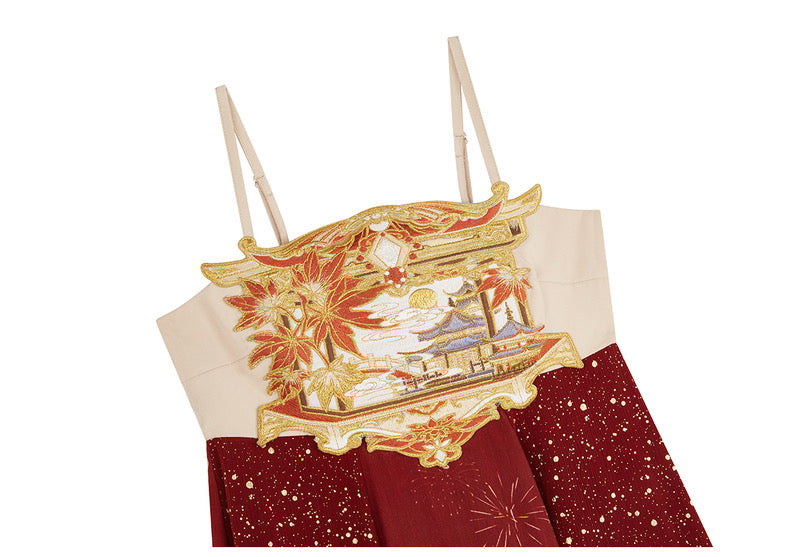 Tang Dynasty Hanfu, Heziqun, Modern Dress, Flower Fireworks 花焰 (Preorder)