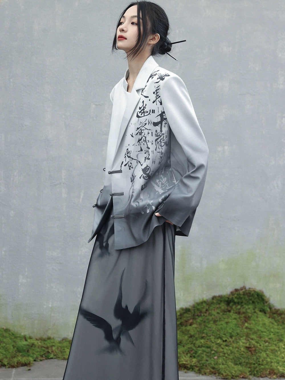 Calligraphy Modern Chinese Coat