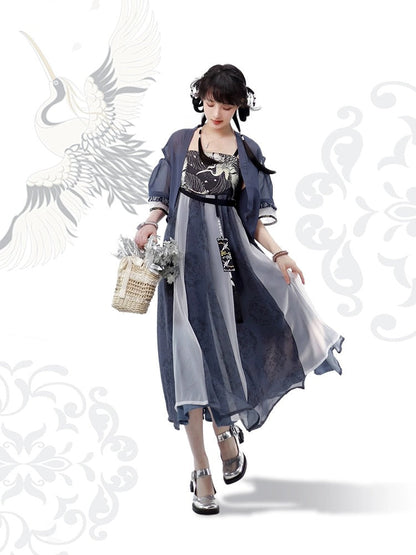 Soaring Crane Modern Tang Style Hanfu