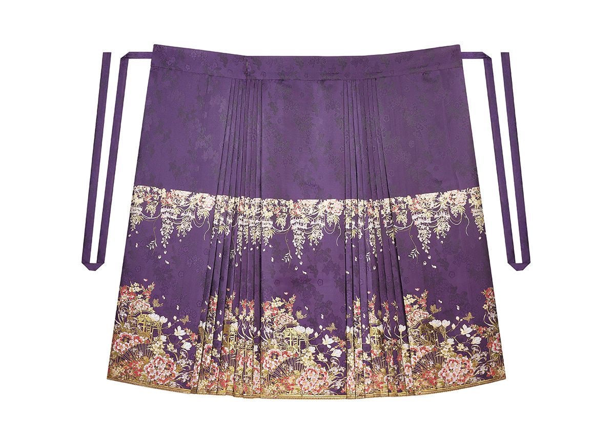 Wisteria Vines Modern Ming Style Hanfu x Mamian Skirt