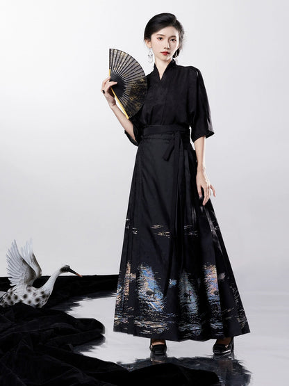 Luna Modern Ming Style Mamian Skirt Hanfu