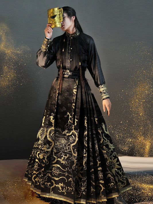 New Chinese Style Modern Hanfu Outfit - Midnight Sun (Preorder)
