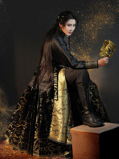 New Chinese Style Modern Hanfu Outfit - Midnight Sun (Preorder)