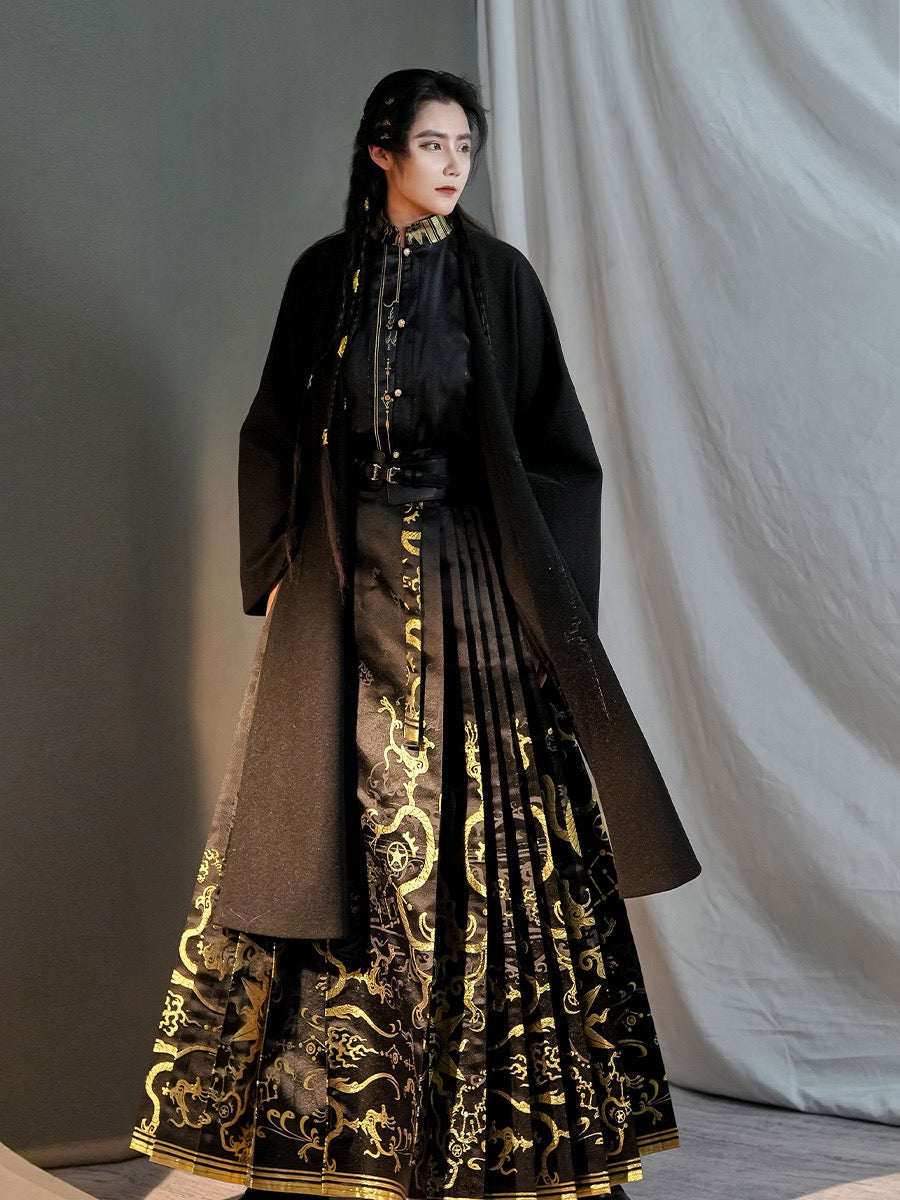 New Chinese Style Modern Hanfu Outfit - Midnight Sun (Preorder)