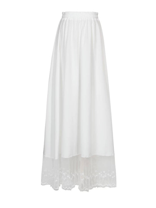 Traditional Hanfu Inner Skirt with Lace