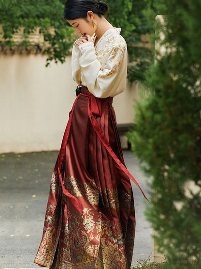 Ming Dynasty Modern Hanfu, Mamianqun, Tea Ceremony, Bridal, Dewspark (Preorder)